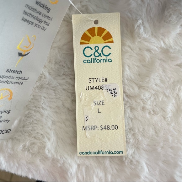 C&C California long-sleeve mesh-accent crewneck blue performance shirt, NWT, L - Picture 8 of 8